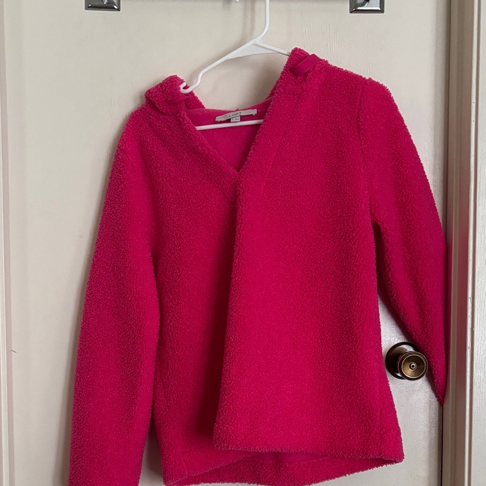 LOFT Bright Pink Fuzzy Sweater